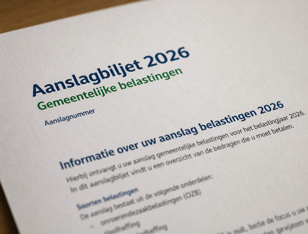 Stapel post met bovenop een aanslagbiljet gemeentelijke belastingen